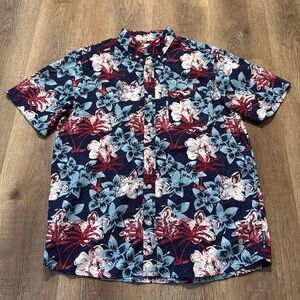 ROWM Mens Floral Foliage Short Sleeve Shirt